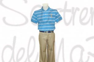 Polo rayas Capitn de Yate celeste