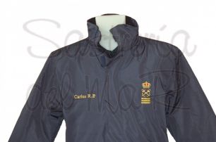 Parka azul marino Capitn de Yate personalizada