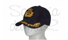 Gorra laureles azul Capitn de Yate a mano