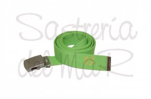 Cinturon de lona verde con anclas bordadas