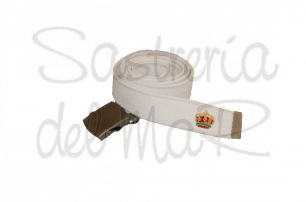 Cinturn de lona blanco con corona bordada