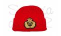 Gorro lana rojo PER bordado a mano ( escudo fantasia )