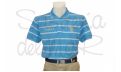Polo Patr&oacute;n de Yate rayas celeste personalizado