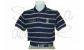 Polo azul con rayas blancas Capitán de Yate personalizado