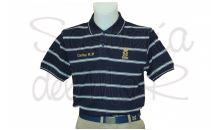 Polo azul con rayas blancas Patrn de Yate personalizado