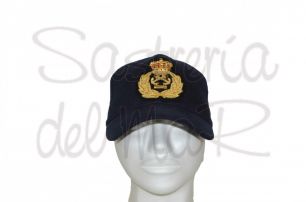 Gorra azul Patrn de Yate bordado a mano (escudo fantasia )