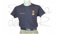 Camiseta con bandera color azul marino Capitn de Yate personalizada