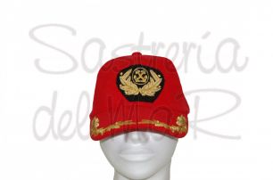 Gorra laureles roja Capitn de Marina Mercante