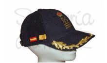 Gorra laureles azul Capitan  de yate 2 banderas