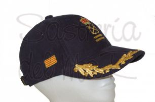 Gorra laureles azul Patrn de yate bandera catalana + nombre