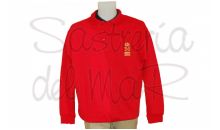 Sudadera cuello polo Capitn de Yate rojo