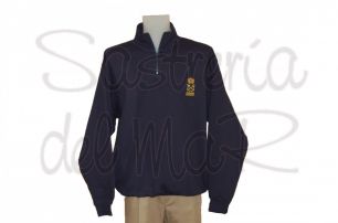 Sudadera media cremallera Patrn de Yate azul marino