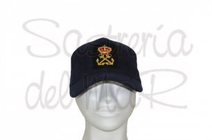 Gorra azul Patrn de Yate bordado a mano 