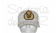 Gorra blanca Patrón de Yate bordado a mano (escudo fantasia )