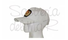 Gorra blanca Mdico de Marina Mercante bordado a mano 