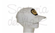 Gorra blanca Capitn de Marina Mercante bordado a mano 