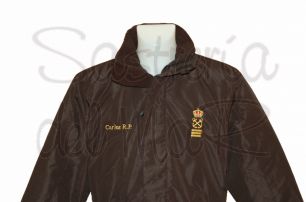 Parka negra capitan de yate personalizada