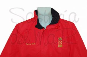 Parka roja Capitn de yate personalizada 