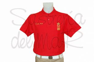 Polo rojo Capitan de Yate personalizado