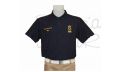 Polo azul marino Patrón de Yate personalizado nombre + bandera