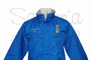 Parka azul royal Capitn de yate personalizada nombre + bandera