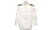 Uniforme cuello mao de verano color blanco marina de recreo
