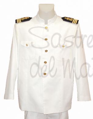 Uniforme cuello mao de verano color blanco marina de recreo