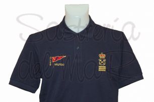 Polo azul marino Capitn de Yate y escudo asociacin o club nutico