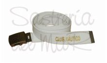 Cinturon de lona blanco con nombre del asociación o club náutico