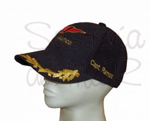 Gorra laureles azul escudo asociacin o club nutico personalizada