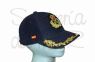 Gorra laureles azul Capitn de Yate escudo a mano nombre + bandera