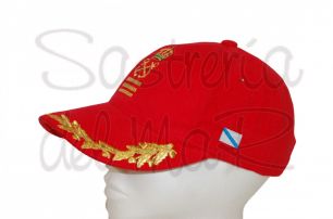 Gorra laureles roja Capitn de Yate bandera Galicia
