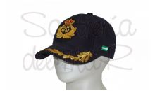 Gorra laureles azul Capitn de Yate escudo a mano bandera Andalucia