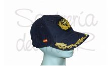 Gorra laureles azul Capitn de Marina Mercante bandera Espaa