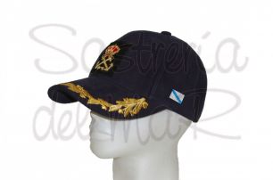 Gorra laureles azul Patrn de Yate escudo a mano bandera Galicia