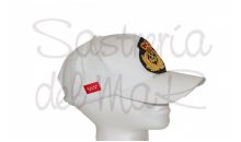 Gorra blanca Capitn de Yate bordado a mano bandera Comunidad de Madrid