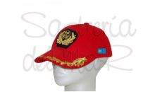 Gorra laureles roja Capitn de Marina Mercante bandera Asturias