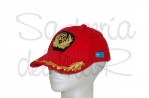 Gorra laureles roja Capitn de Marina Mercante bandera Asturias