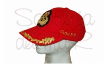 Gorra laureles rojo Capitn de Yate personalizada