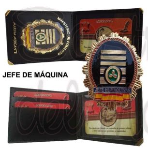 Cartera con placa Jefe de Mquinas